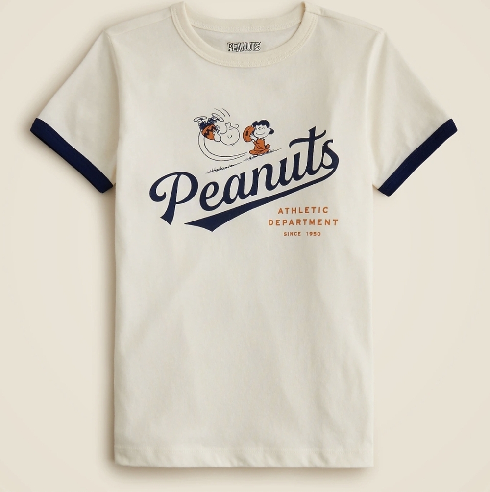 Peanuts® X Crewcuts "Athletic department" graphic T-shirt Boys XXS or Unisex NWT